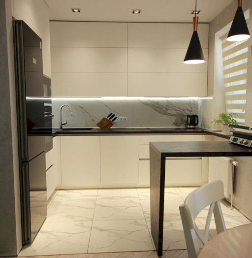 Белый кухонный гарнитур-Кухня МДФ в ПВХ «Модель 660»-фото8